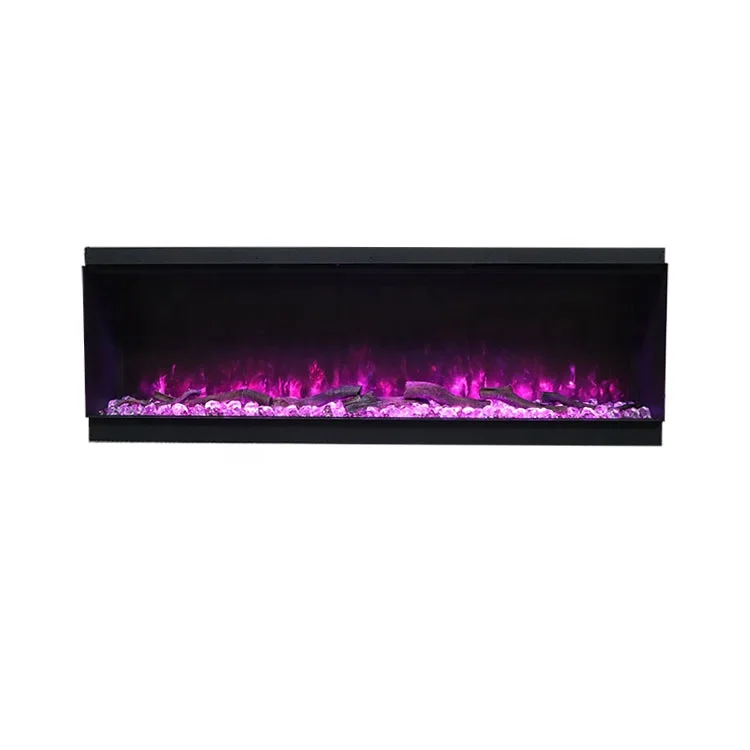 Wall Recessed Fireplace Heater Electric Fire Place Modern Realistic Insert LED Flame 3D Electric Fireplace
