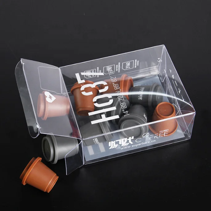 Custom Espresso Drip Coffee Pack Clear PVC Box Capsule Pods Plastic Fold Packaging Box