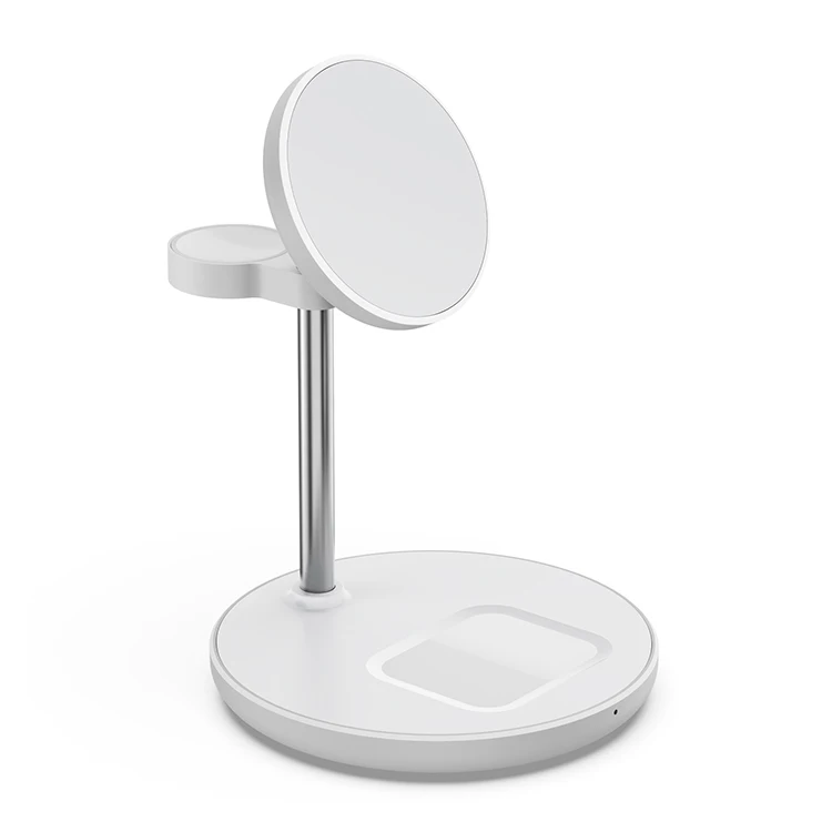 Wholesale Price Temperature Control Travel Anti-Slip Wireless Charging Stand 3 in 1 Charger Holder for Phone Watch Earbuds