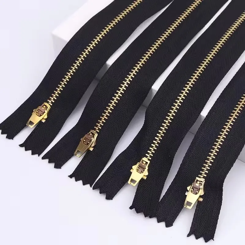 4.5YG Jeans golden teeth metal zip3# black zipper tape denim zipper with YG zipper pull