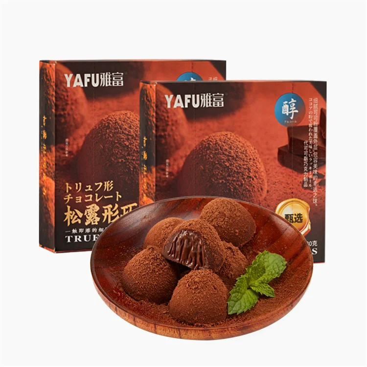 OEM/ODM 80g Hot Sale China Cheap Price Truffle Shape Chocolate Chocolat Coated Biscuits Chocolates And Sweets