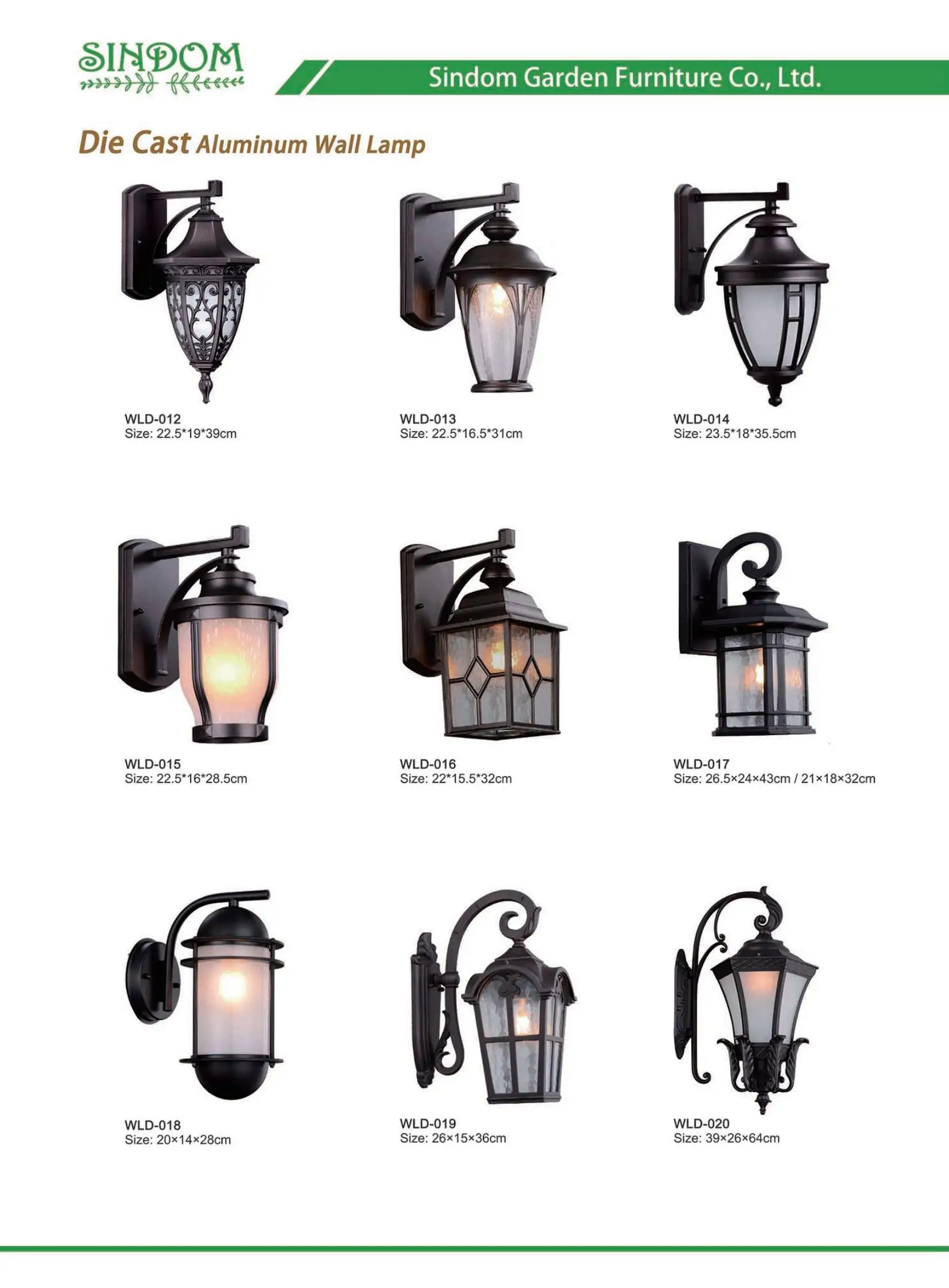 New European Antique Led Outdoor Garden Aluminum Wall Light