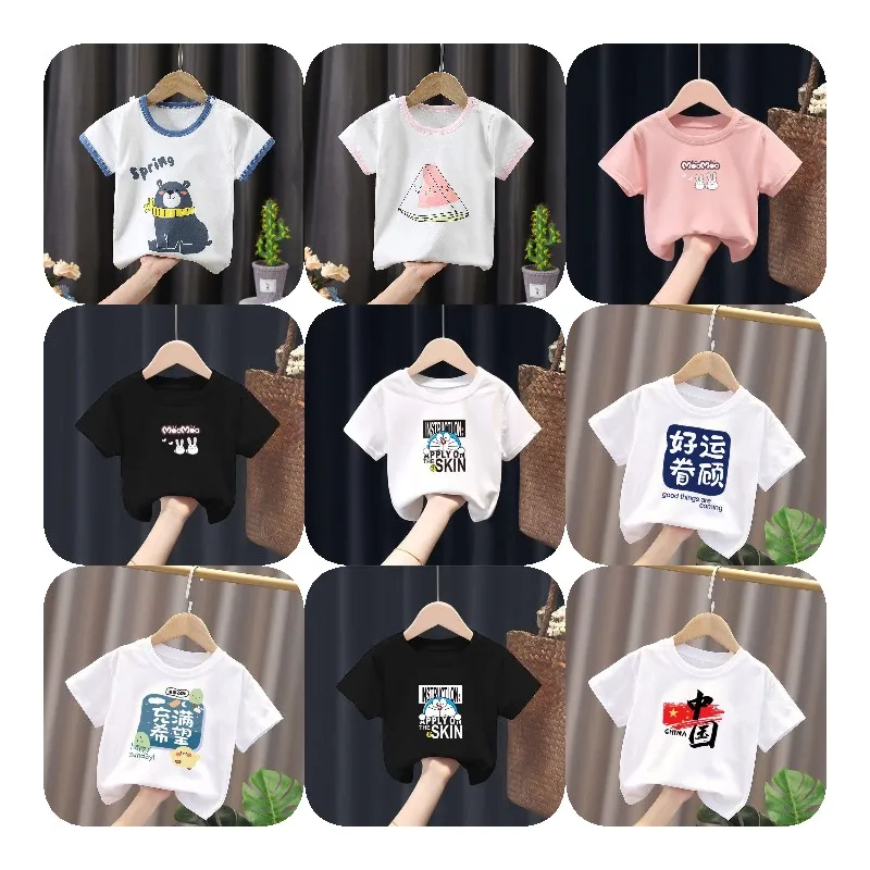 Baby clothing boys and girls summer cotton short sleeved T-shirt 100% cotton cartoon printed baby T-shirt short sleeved