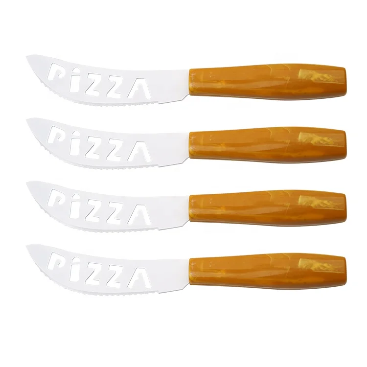 
Plastic Handle Pizza Cheese Knife with PIZZA word on the blade 