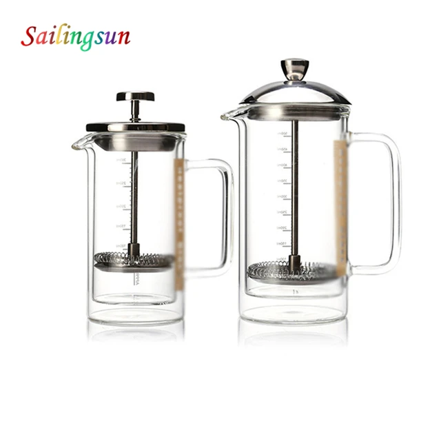 dishwasher safe durable double wall pyrex cooking glass french press coffee pot