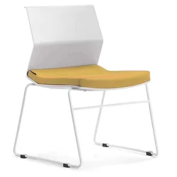 GS-1763 Ergonomic Plastic Backrest Fabric upholstery Stackable Visitor Conference Chair With cantilever base