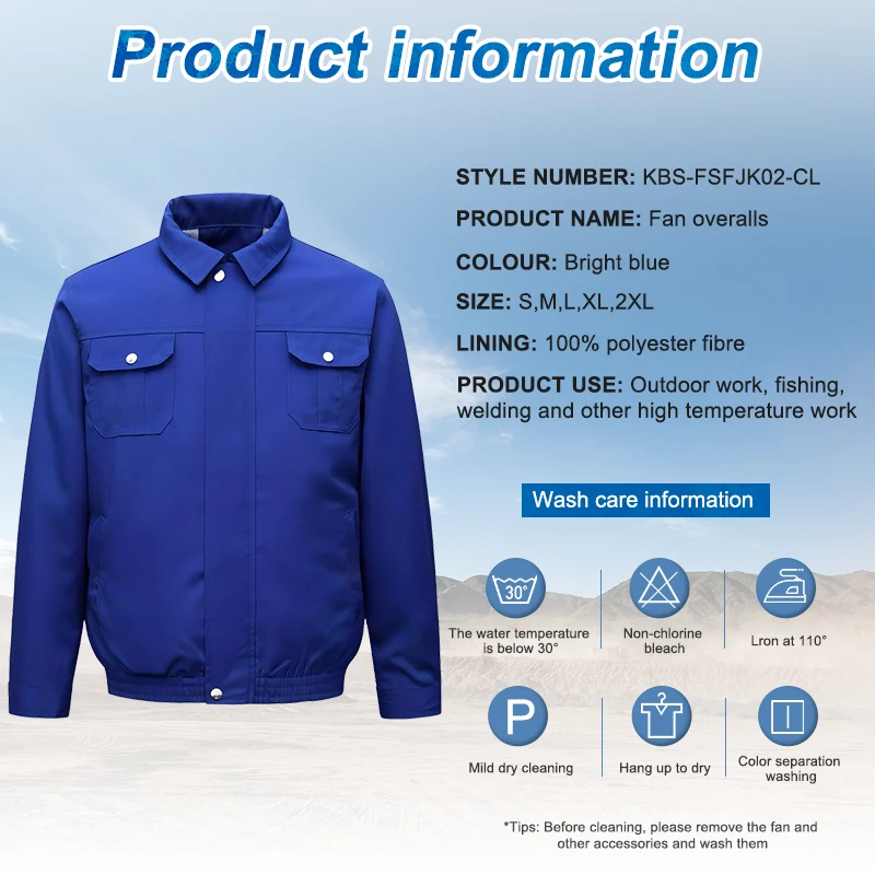 Summer battery coat air conditioned jacket cooling clothes fan jacket with fan worker wear uniform