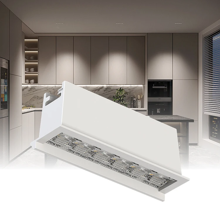 Allway Module Design Indoor Hotel Project SKD Frameless Anti-Glare Aluminum Housing Led Linear Grille Light