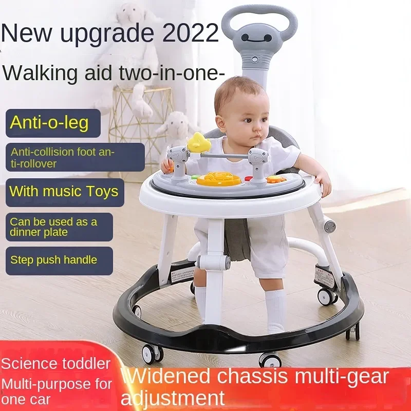 music Adjustable height baby walker assistant around we go baby walker with wheels and seat Baby Walker With Handle Bar