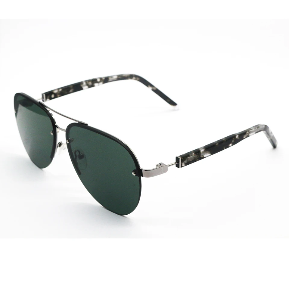 Retro Metal Double Bridge Polarized Sunglasses for Men Pilot UV400 Sunglasses