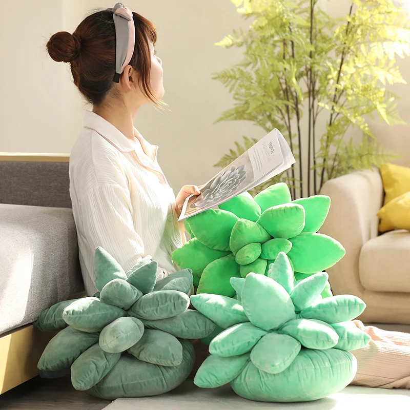 Stocked Lifelike Succulent Plants Plush Stuffed Decoration Toy Succulent Pillow