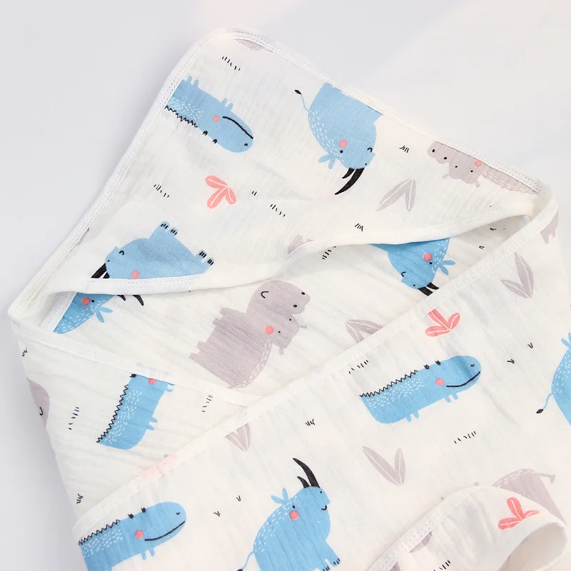 Dropshipping cotton newborn baby hospital muslin swaddle flannel plain receiving hoodie baby swaddle wrap blanket with belt