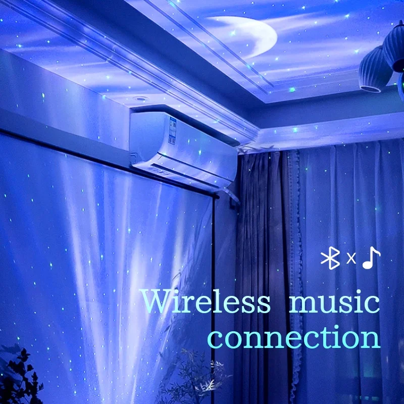 EGOGO Modern Design LED Smart Night Light Northern Lights Galaxy Aurora Star Projector for Kids Bedroom Decor Built-in Music