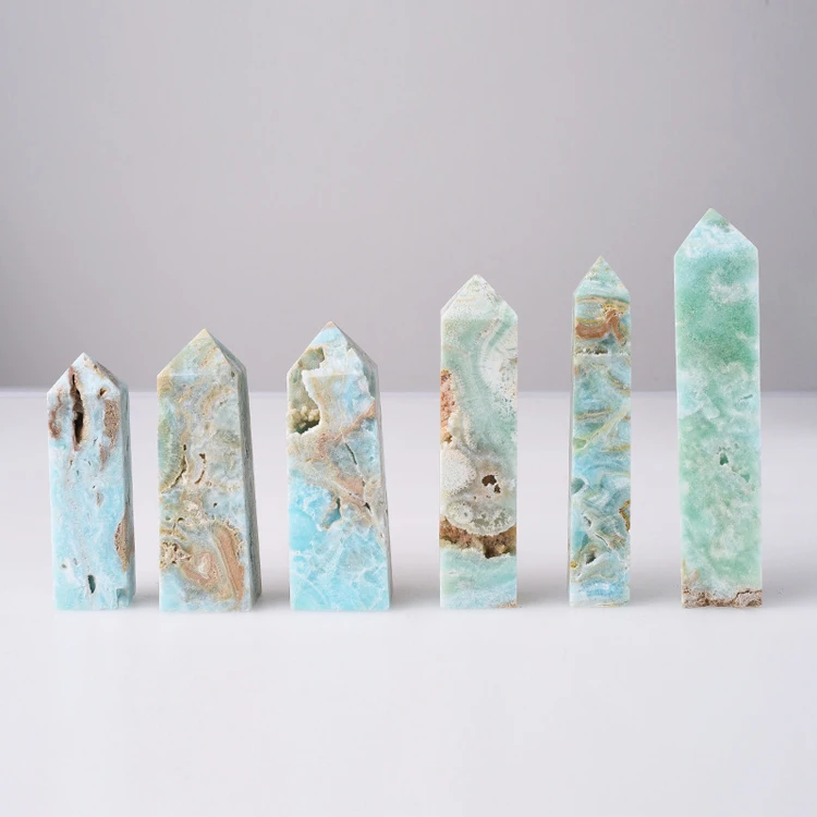 High Quality Natural Gemstone Moss Agate Point Crystal Geode Large Tower For Healing Decoration