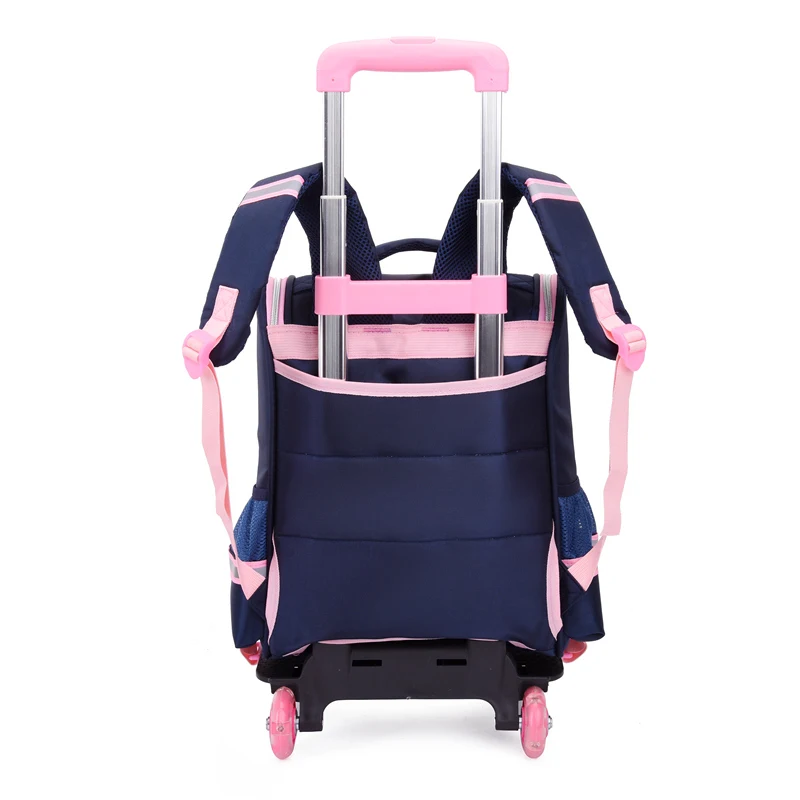 3-6 Grades Children School Bags Kids Travel Rolling Luggage Bag Trolley School Backpack Girls Backpack 2 or 6 Wheels Book Bag
