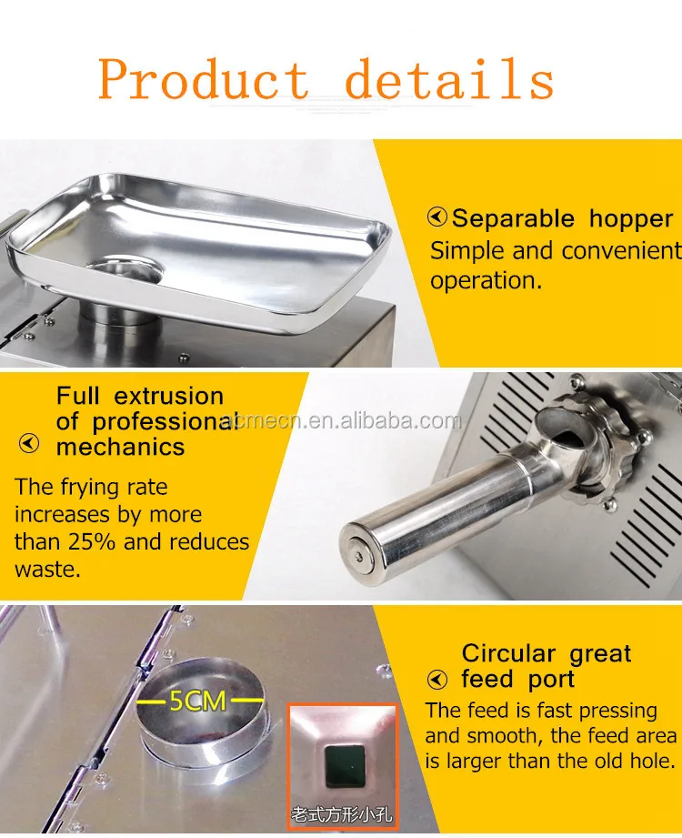 Screw press oil extraction machine with heating system for soybean