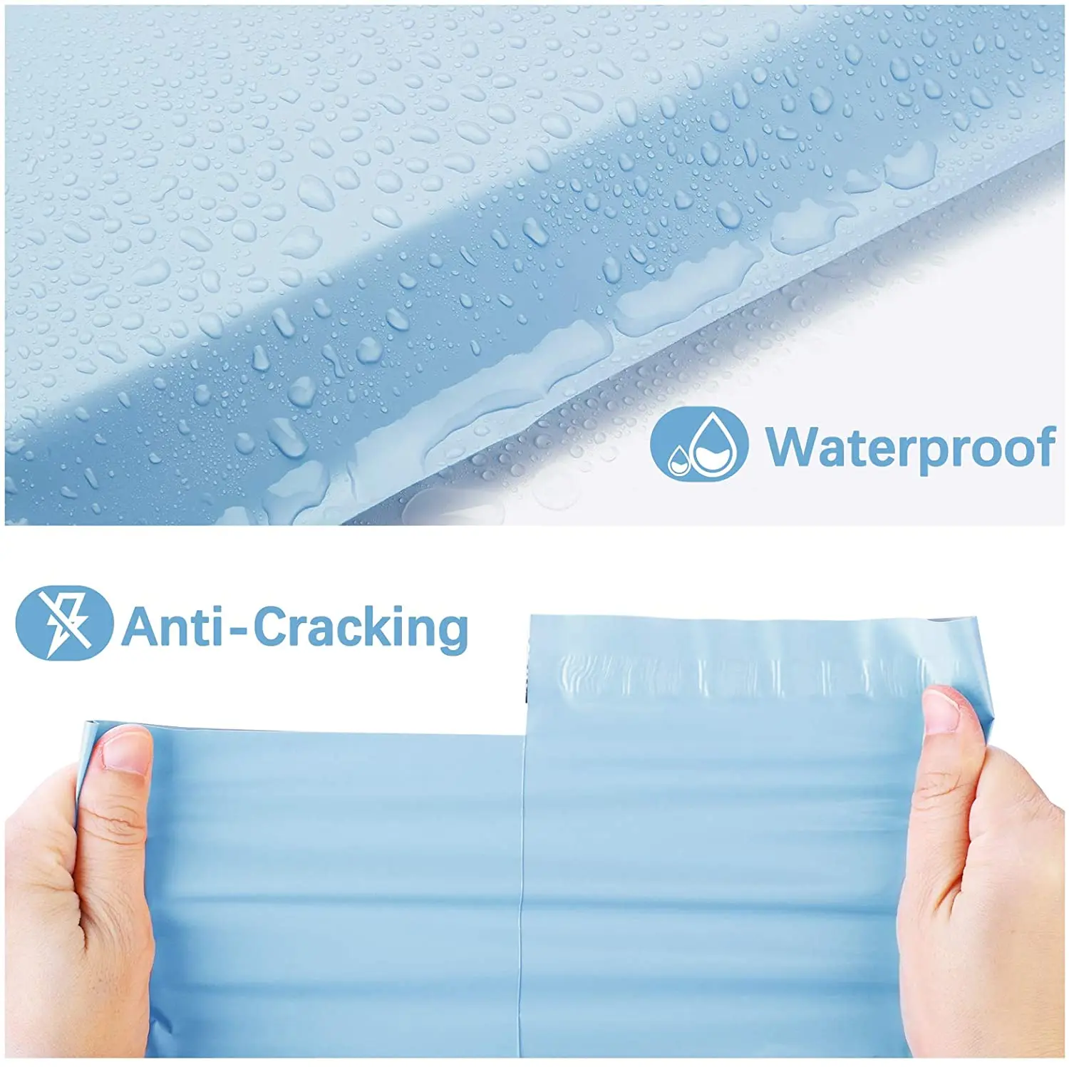 Poly Mailers 12x15.5 100 Pack Large Shipping Bags Strong Adhesive Postal Bags Sky Blue Mailing Bags Multipurpose Envelopes