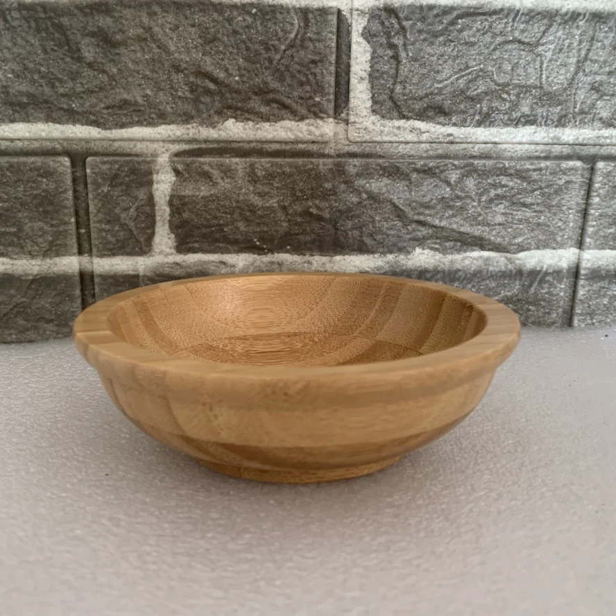 Small bamboo wide edge food kid play beauty bowl