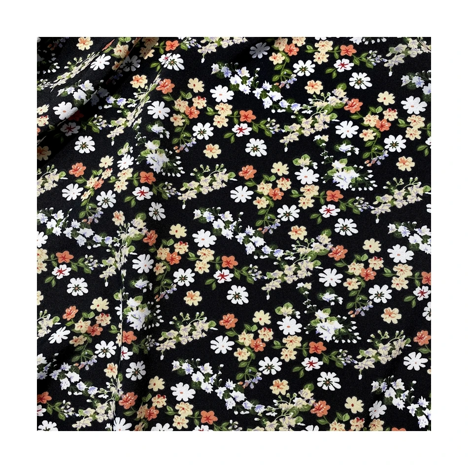  Elegant water resistant fabric 100D four way stretch floral printed fabrics for woman wedding dresses polyester