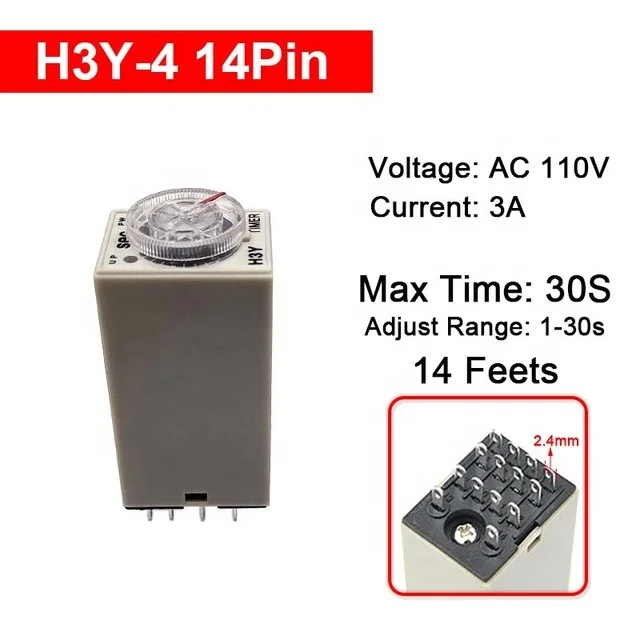 H3Y-4 AC110V 220V питания на реле задержки времени таймера 1S/5S/10S/30S/60S/5 м/10 м/с возможностью погружения глубину до 30 м/60 м задержка
