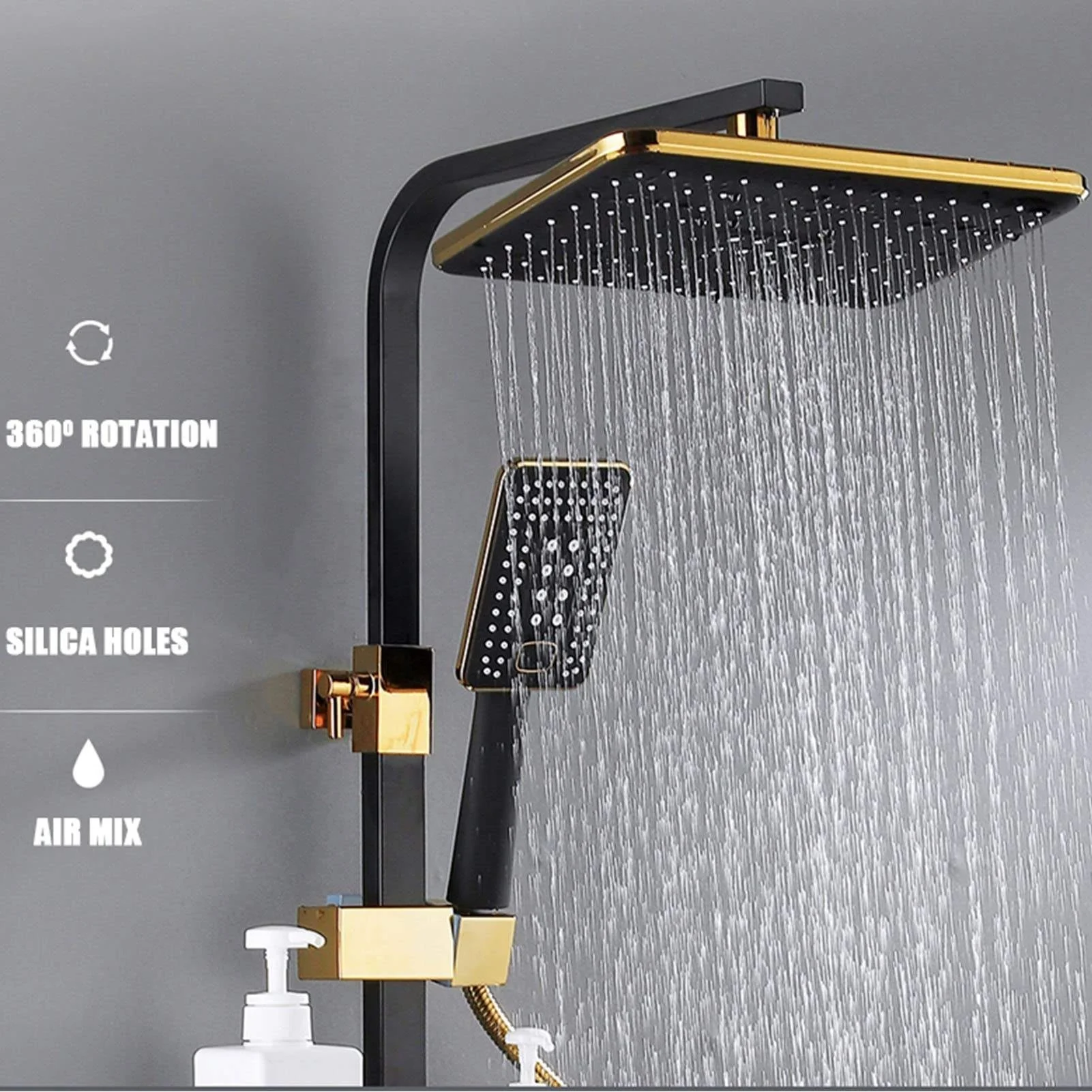 Commercial Hotel Intelligent Constant Temperature Shower System Wall Mounted Hot and Cold Bath Faucet square SPA Rain Shower