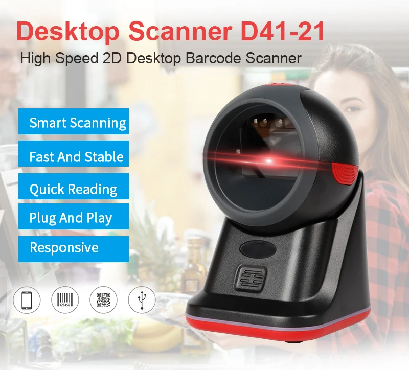 Scanners Price Fixed Desktop terminal 1d 2d qr bar code scan scanning scanner einscan wired supermarket barcode scanner