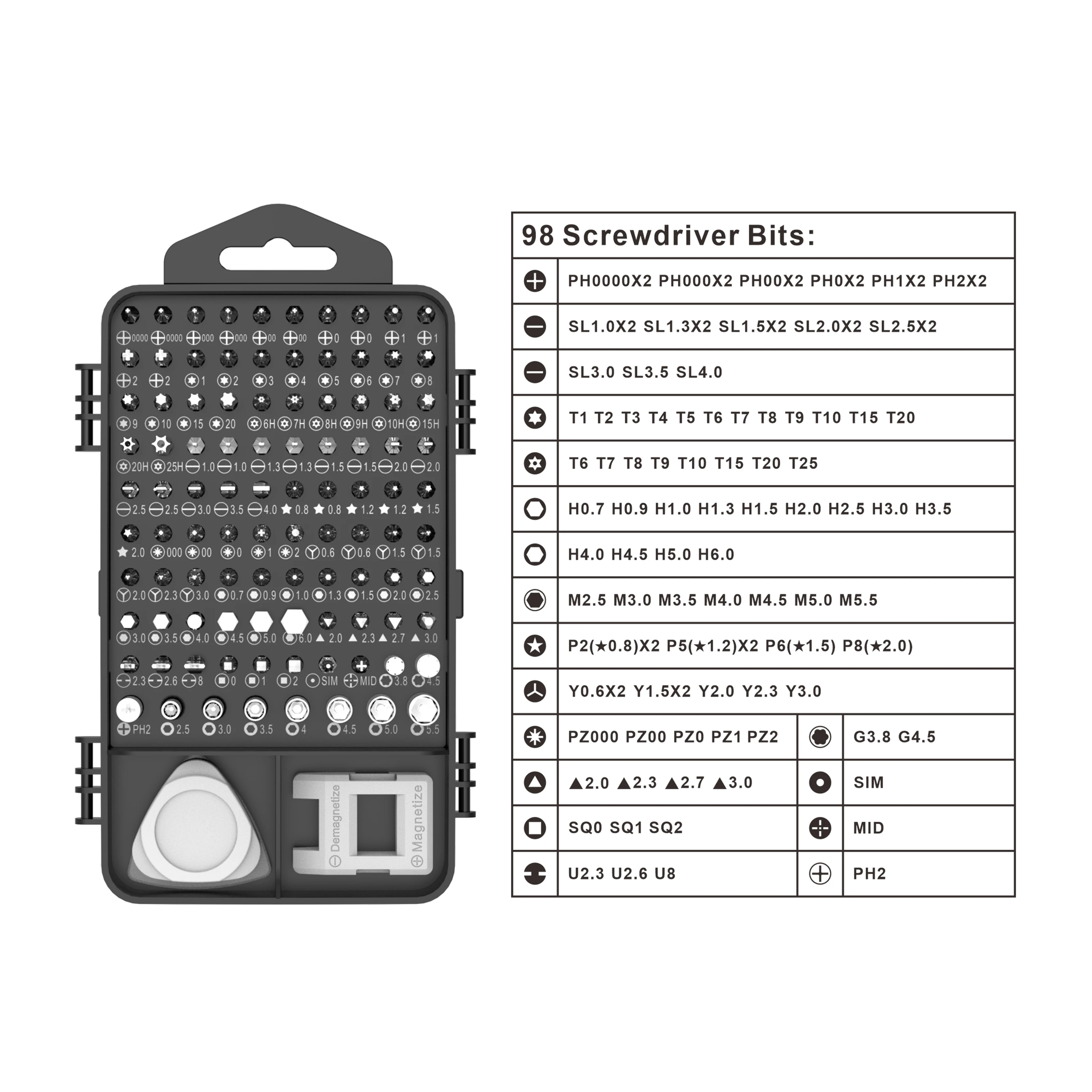 Wholesale Mini 117-in-1 Magnetic Screwdriver Bit Set Professional Repair Tool Precision Screwdriver Set for Mobile Phone
