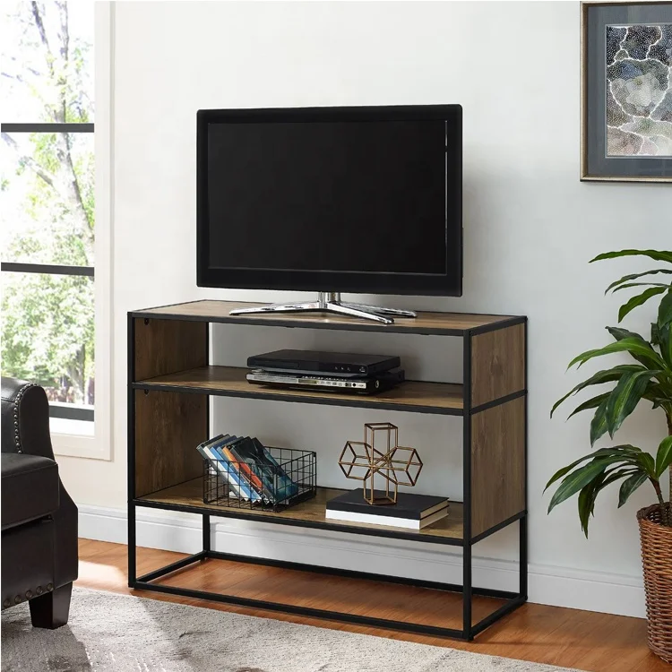 
Wood Furniture Metal Shelf Display Rack Tv Stand Console Table 