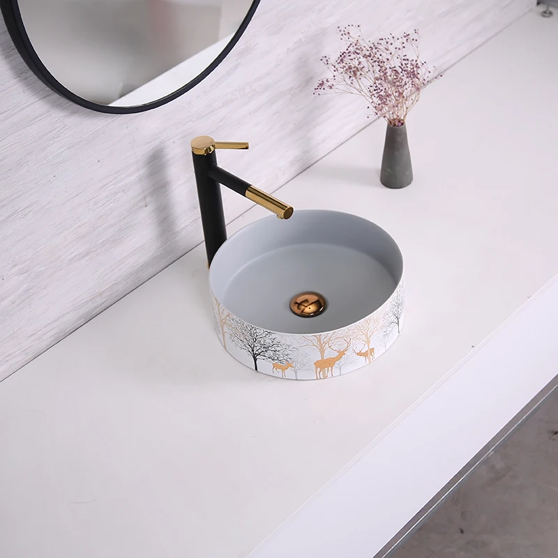 Bathroom Sink Bowls Nordic Ceramic Washbasin Mini Basin Color Washbasin Home Basin Without Tap