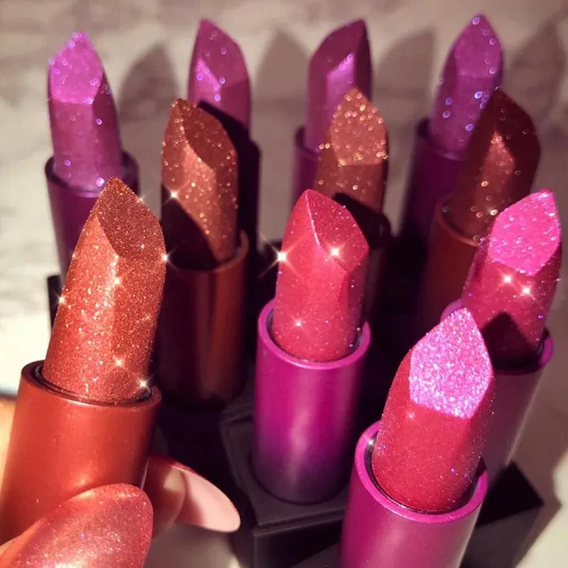 Multi-reflective glitter Pearl Paint Glitter Satin Metallic private label matte lipstick