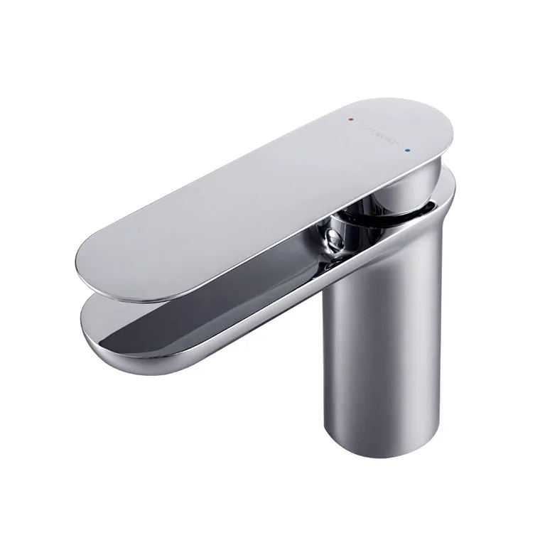 Bravat Single Hole Cold Hot Water Chrome Waterfall Basin Faucet Water Tap Basin Faucets Modern Bathroom Mixer For Toilet