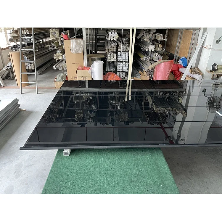 2022 professional garage door manufacture produce high standard frameless aluminum mirror reflective glass garage door