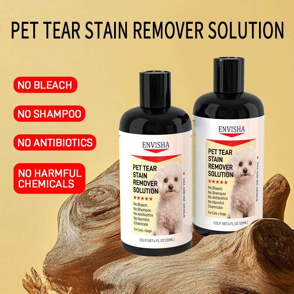 ENVISHA High Quality 120ml Natural No Antibiotics Dogs And Cats Eye Care Tear Stain Clean Liquid Remover Solution