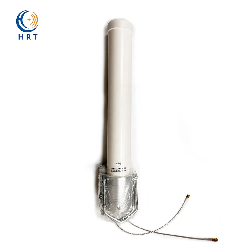 5.8G 4900-6000MHz 12dbi outdoor waterproof  MIMO fiberglass Omni communication antenna two connector
