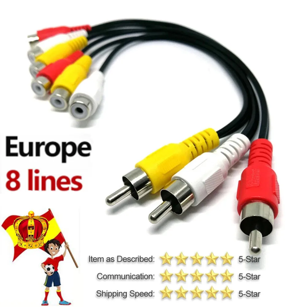 2023 Europe 8 Lines Cccam Oscam Egygold Poland Cable Suitable For Slovakia Germany Satellite TV Receiver Receptor Free Test