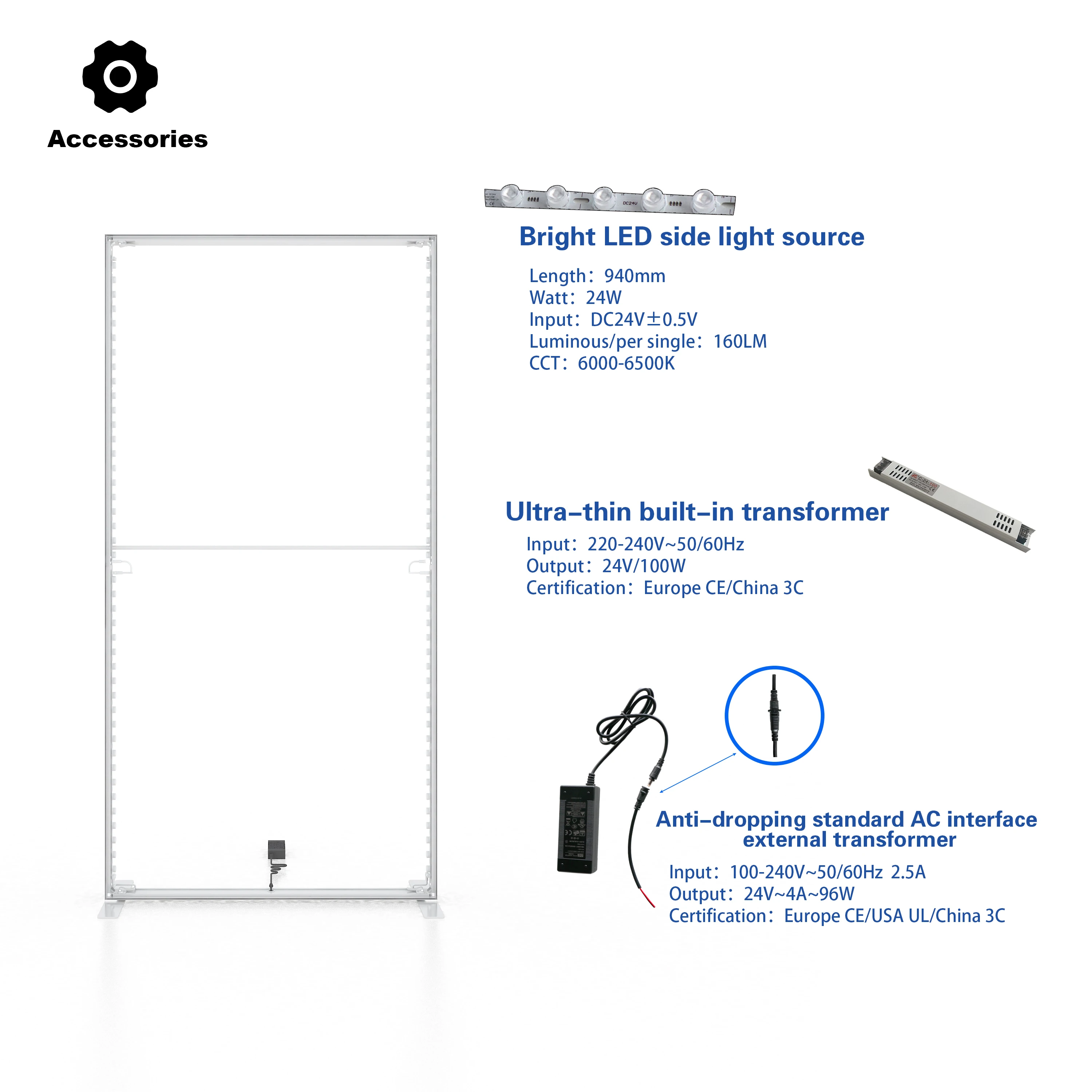 Portable aluminum SEG fabric backdrop display backlit light box exhibition booth light box marketing advertising light box sign