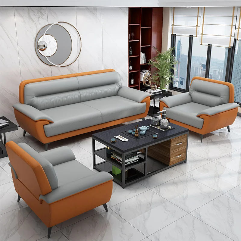 Office European Sofa Set Style Modern Sectional Sofa Chinese Hot Sale Office 3 Years 2 Sets Office Furniture Synthetic Leather