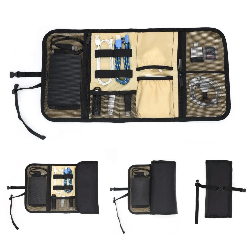 Folding Universal Electronics Accessories Travel Organizer / Hard Drive carrying Case /external hard drive protective case