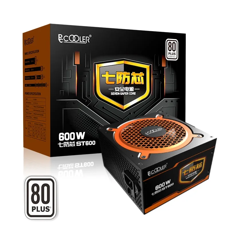 
PCCOOLER GI-ST600 Desktop PC Power Supply Rated 600W (80PLUS white brand/active PFC/ three-year replacement/stable output) 