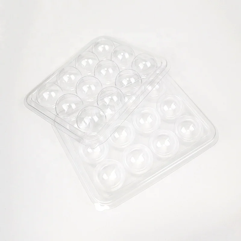 12 truffle chocolate candy custom transparent plastic clamshell blister packaging tray box