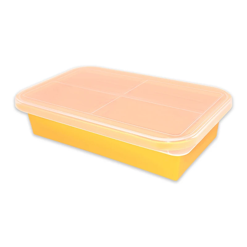 Multi-Purpose Silicone Food Storage Containers  BPA Free Ice Cube Tray  Extra Large Thick Soup Silicone Freezer Tray With lid
