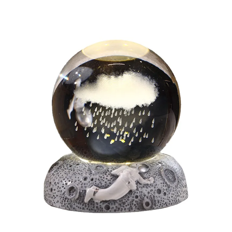 Kanlong USB Kids Room Decor Gift 3D Starry Sky Milky Way Moon Crystal Ball Night Light