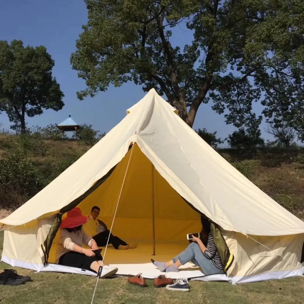 Indian outdoor camping tent outdoor custom sunscreen rainproof thickened yurt tent luxury villa double decker