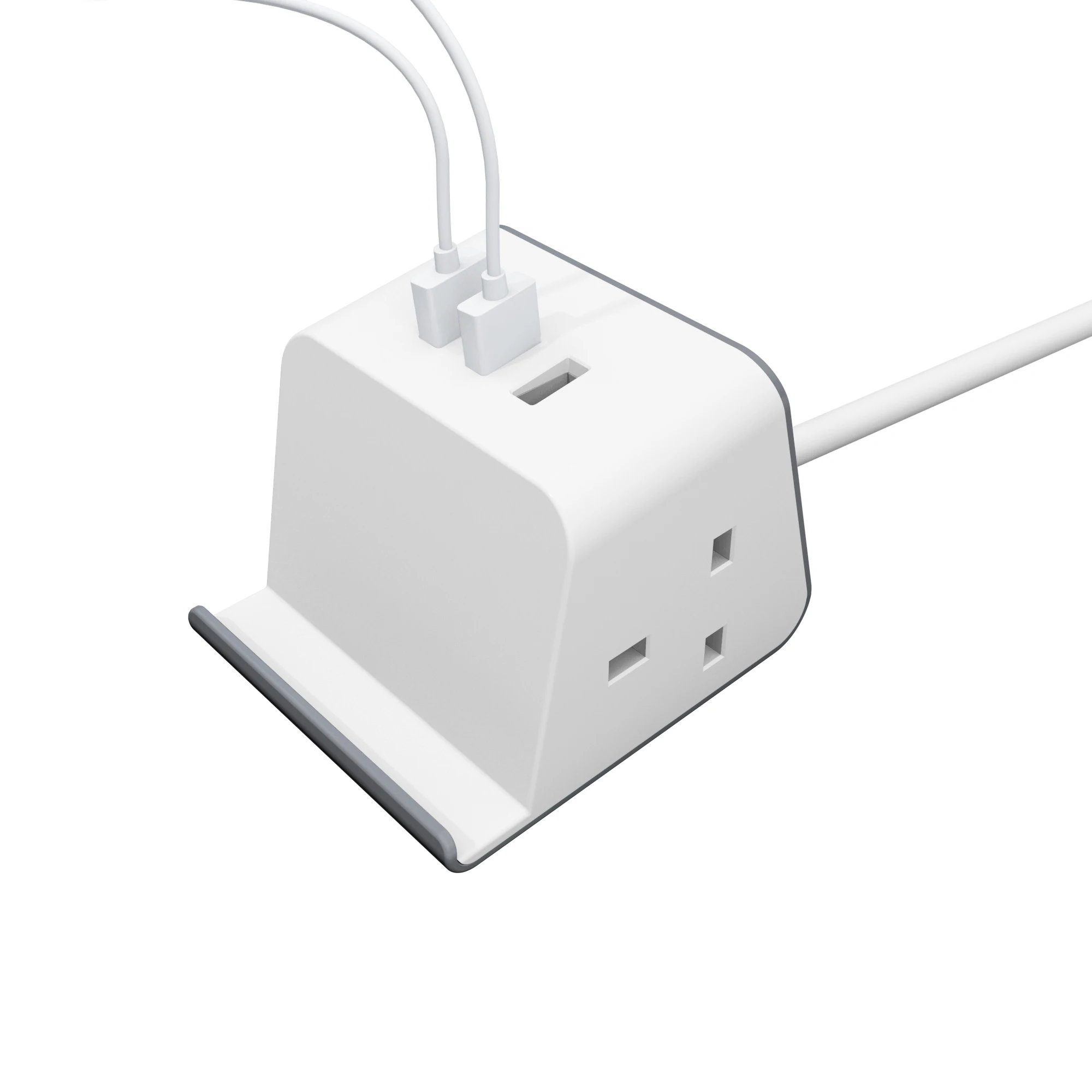 Convenient UK Socket 2 AC Outlets And 3 USB Ports Security Protection Socket Multiple Cube Socket Power Strip With Phone Holder