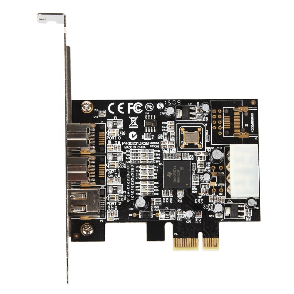 Карта IOCREST с 3 портами 2x 1394b + 1x 1394a firewire ieee 1394 pcie