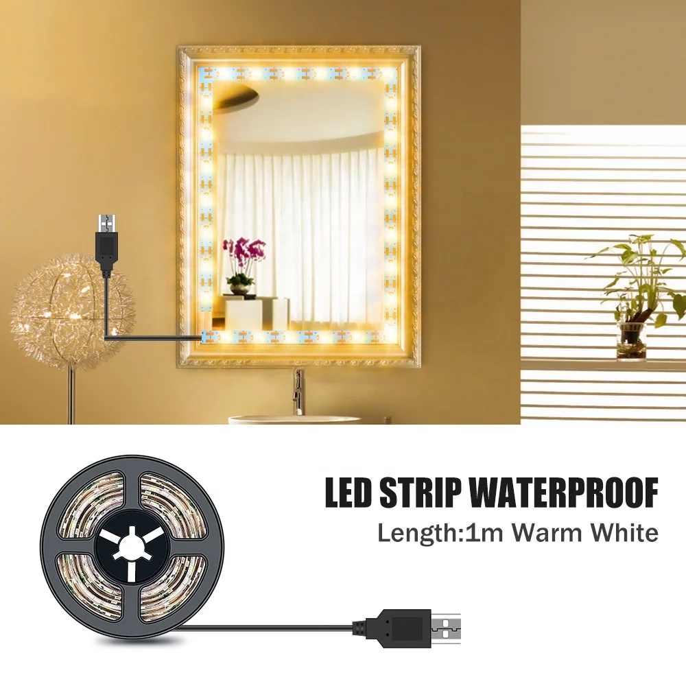 CanLing LED Vanity Mirror LED Lamp 5V USB Hollywood Makeup Lights Waterproof Dressing Table Bathroom Mirror Light LED Wall Lamp
