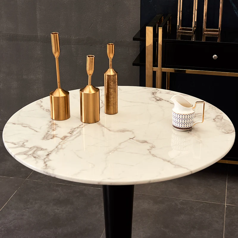 Light luxury marble small round table negotiation table leisure balcony Internet celebrity cafe milk tea shop reception rock boa