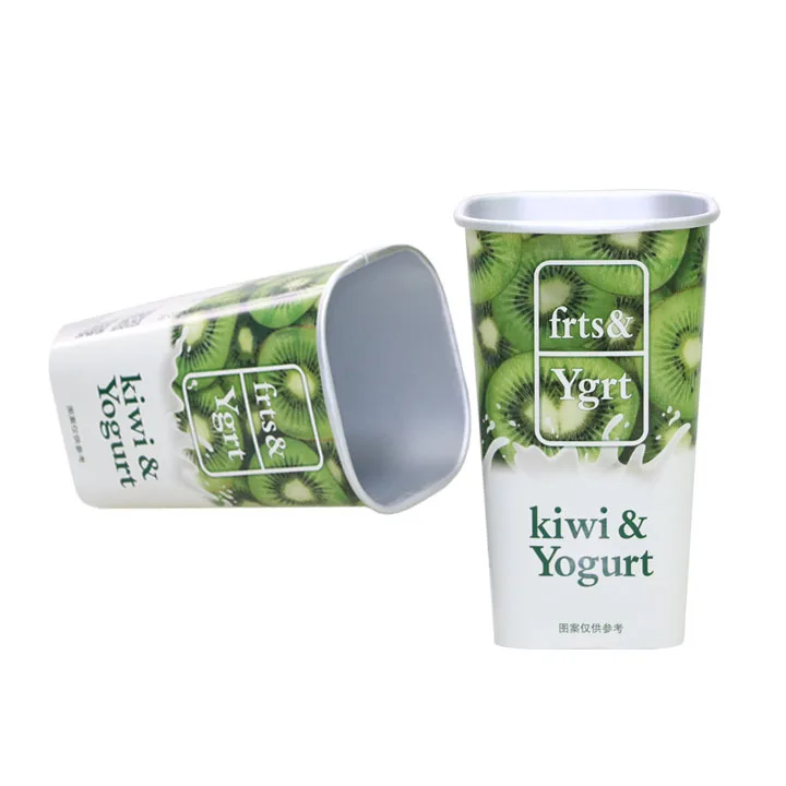 
20oz Eco-friendly Single Wall Custom Printed Square Aluminium Foil Coated Paper Cup for Snack Cereal 