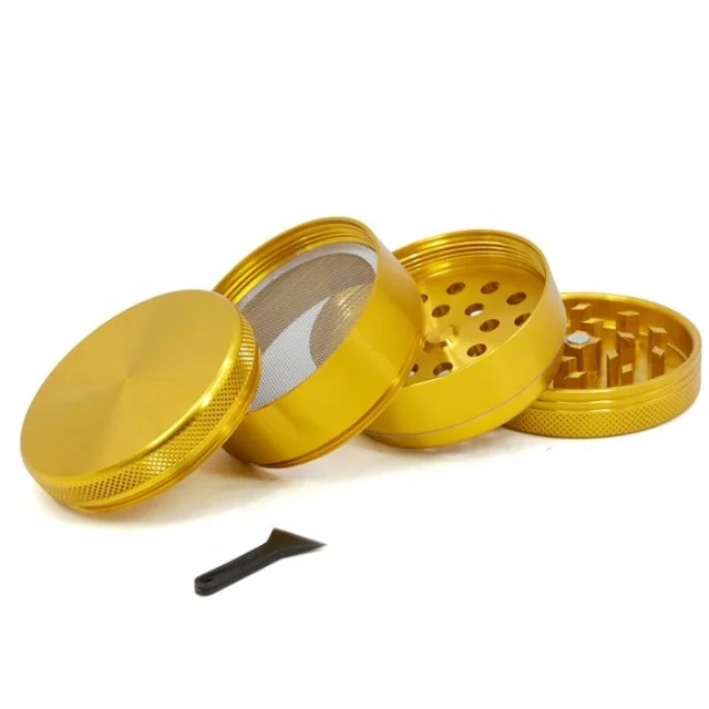 Алюминиевая мельница для трав яркого цвета, 2,2 дюйма, 4 слоя