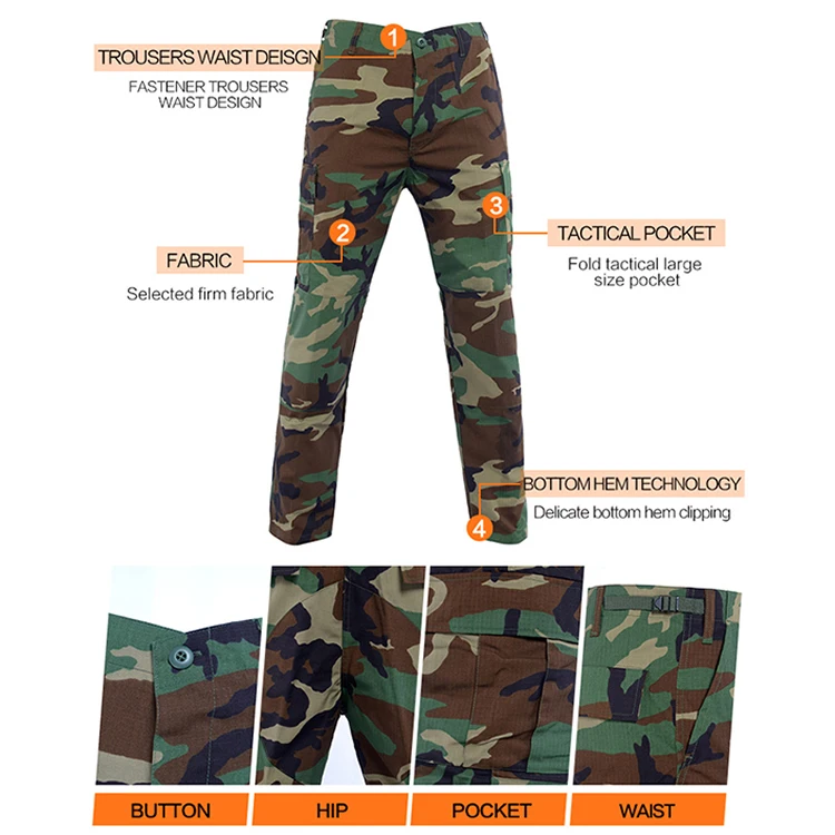 Airsoft BDU Uniform Woodland Jungle Camouflage BDU  Uniform